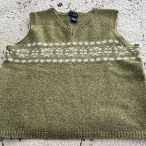 American Eagle Outfitters Olive Wool Sweater Vest